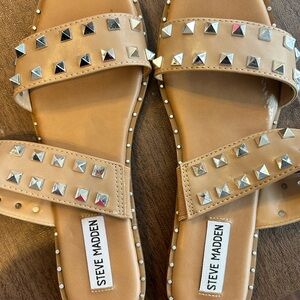 Steve Madden Beige Studded Sandals